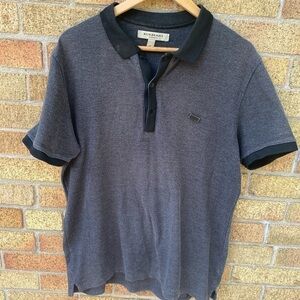 Vintage Burberry Button Up Polo Shirt XL Gray